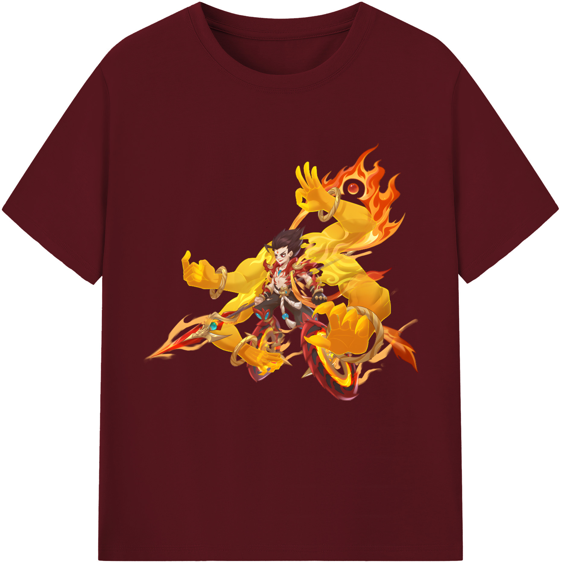 （画像用） Ne Zha 2 ナタ 魔童の大暴れ 綿100％半袖Tシャツ（フロントプリント）